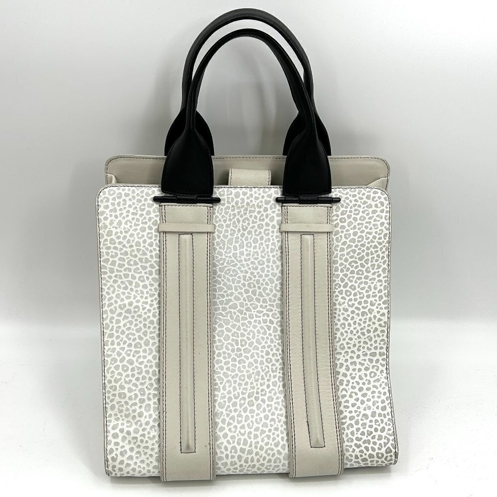 POUR LA VICTOIRE Animal Print Embossed The Servant Tote 100% Leather Purse